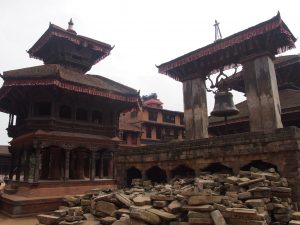 Destroyed temple in Bhaktapur´s Durbar Square