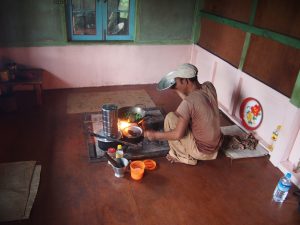 Our cook Aung Thein preparing our dinner