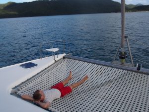 Relaxing on the boat