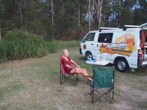 Beautiful campsite in the forest