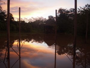 Looking at our "kitchen" during sunset