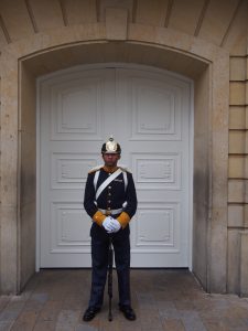 In front of the presidential palace