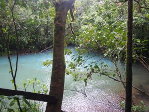 Here, Rio Celeste and another river mix again