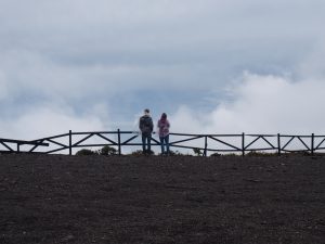 Jens and Sandra´s mom looking towards the Caribbean sea